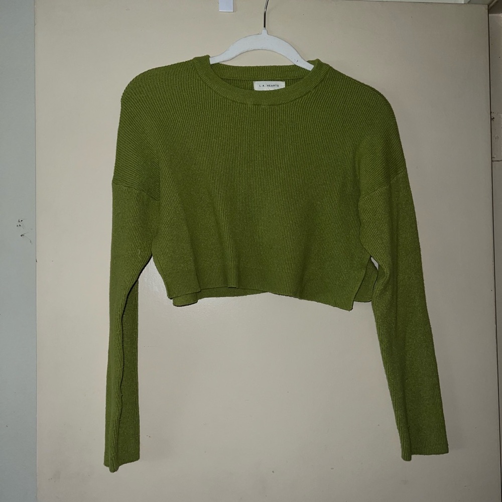 La Hearts Vibrant Green Knit Top